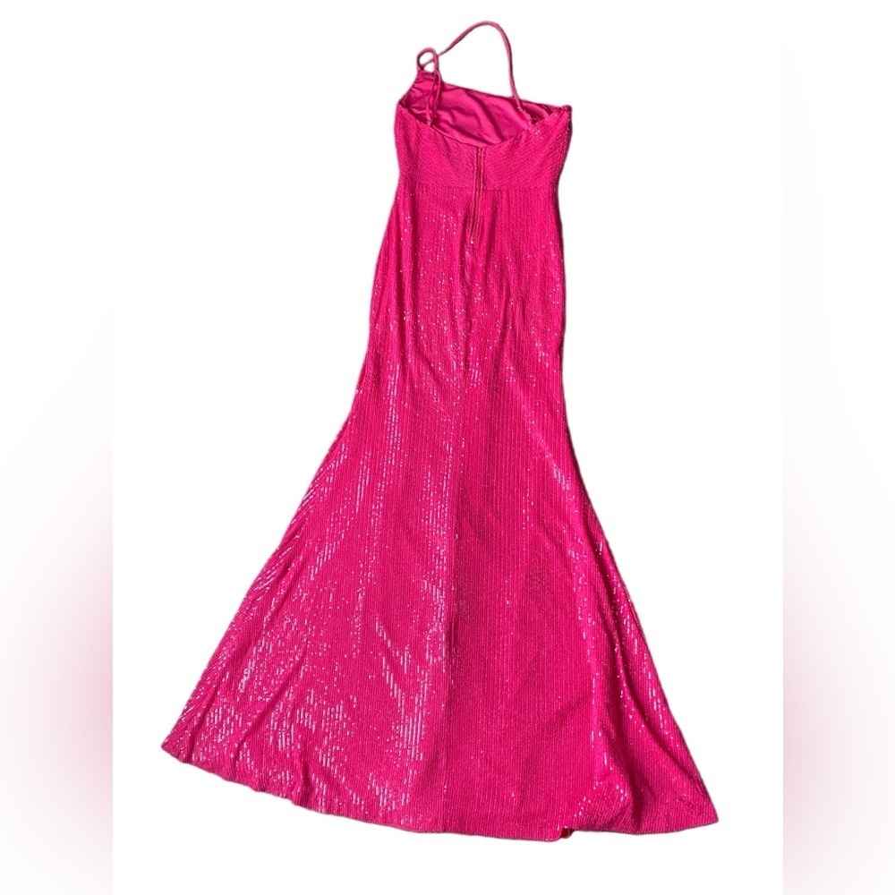 Windsor Women’s Fuchsia Sequin One Shoulder Promo Dress Size 6 - Picture 9 of 11